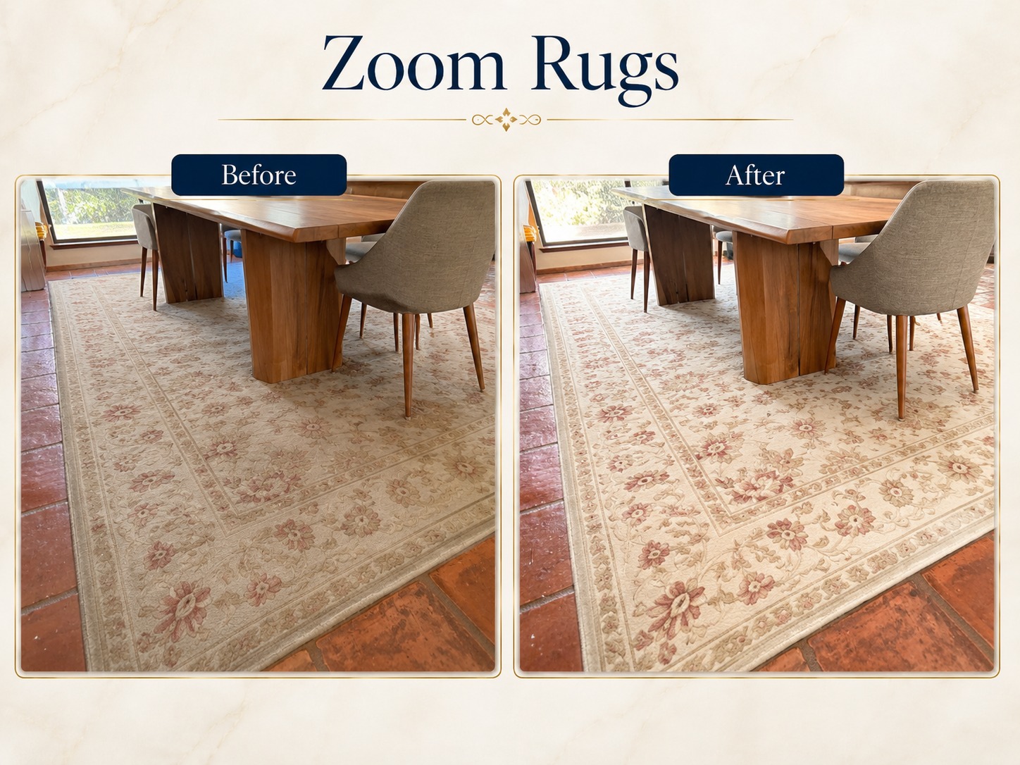 Before and After Dining Room Rug