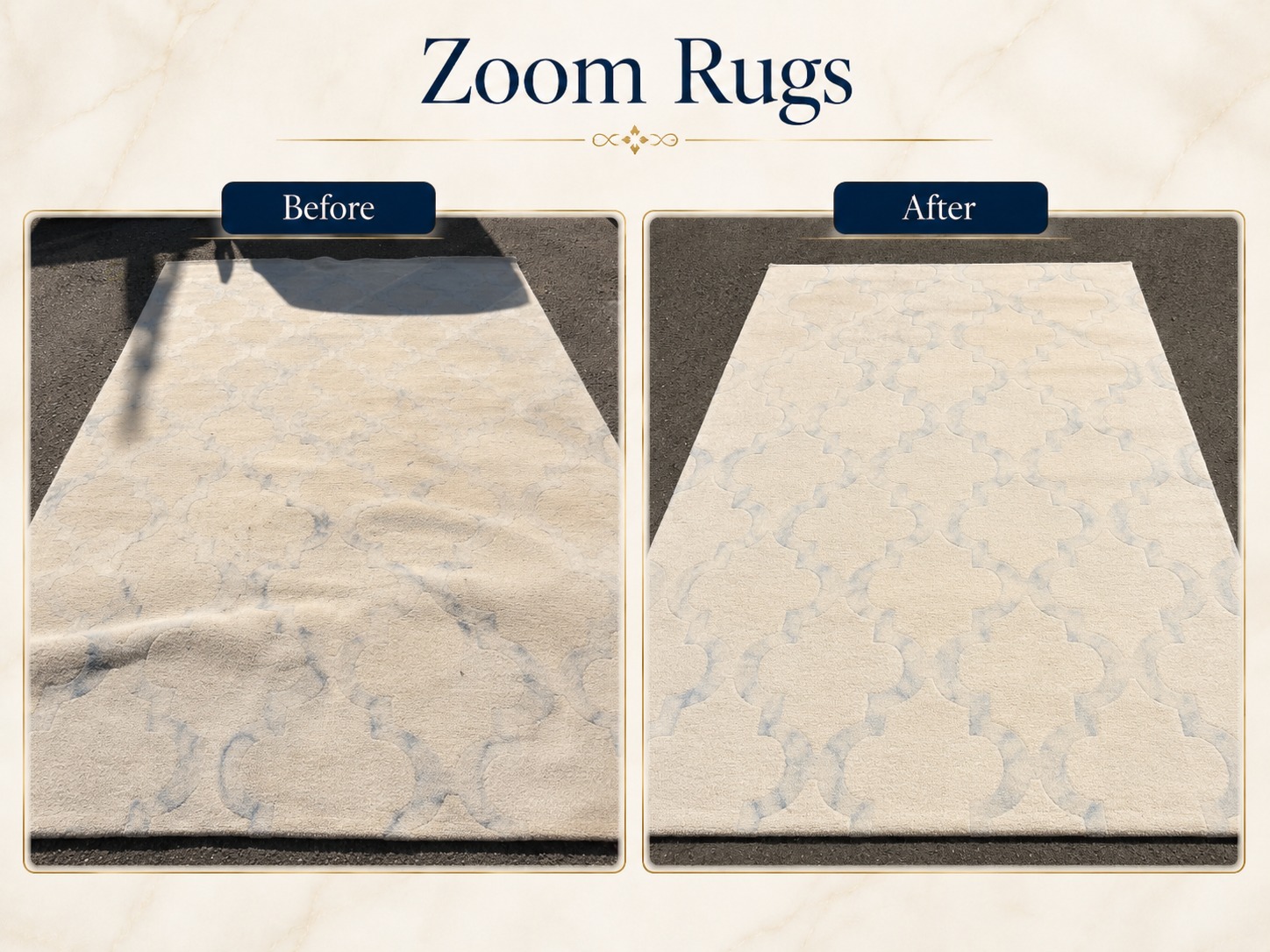 Before and After Buckled Rug