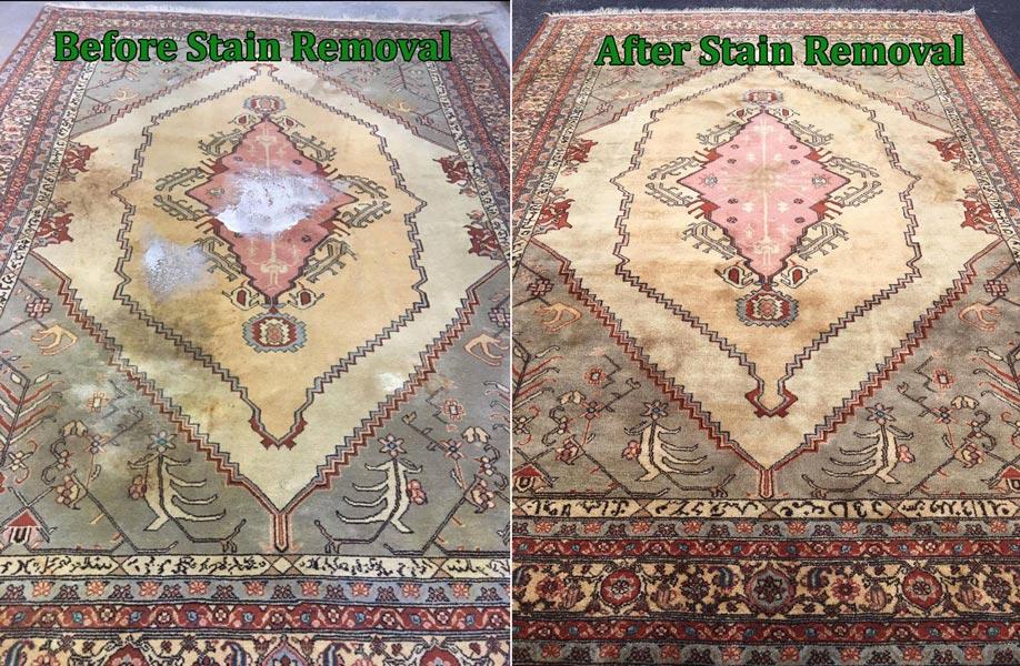 Master artisan reweaving a rug foundation