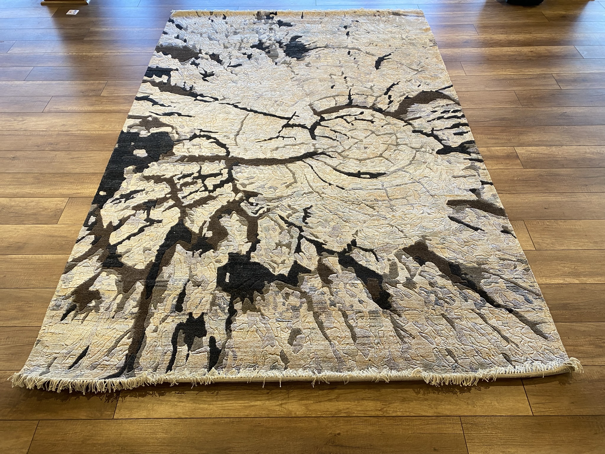 Obsidian Grove Abstract Hand-Tufted Art Rug