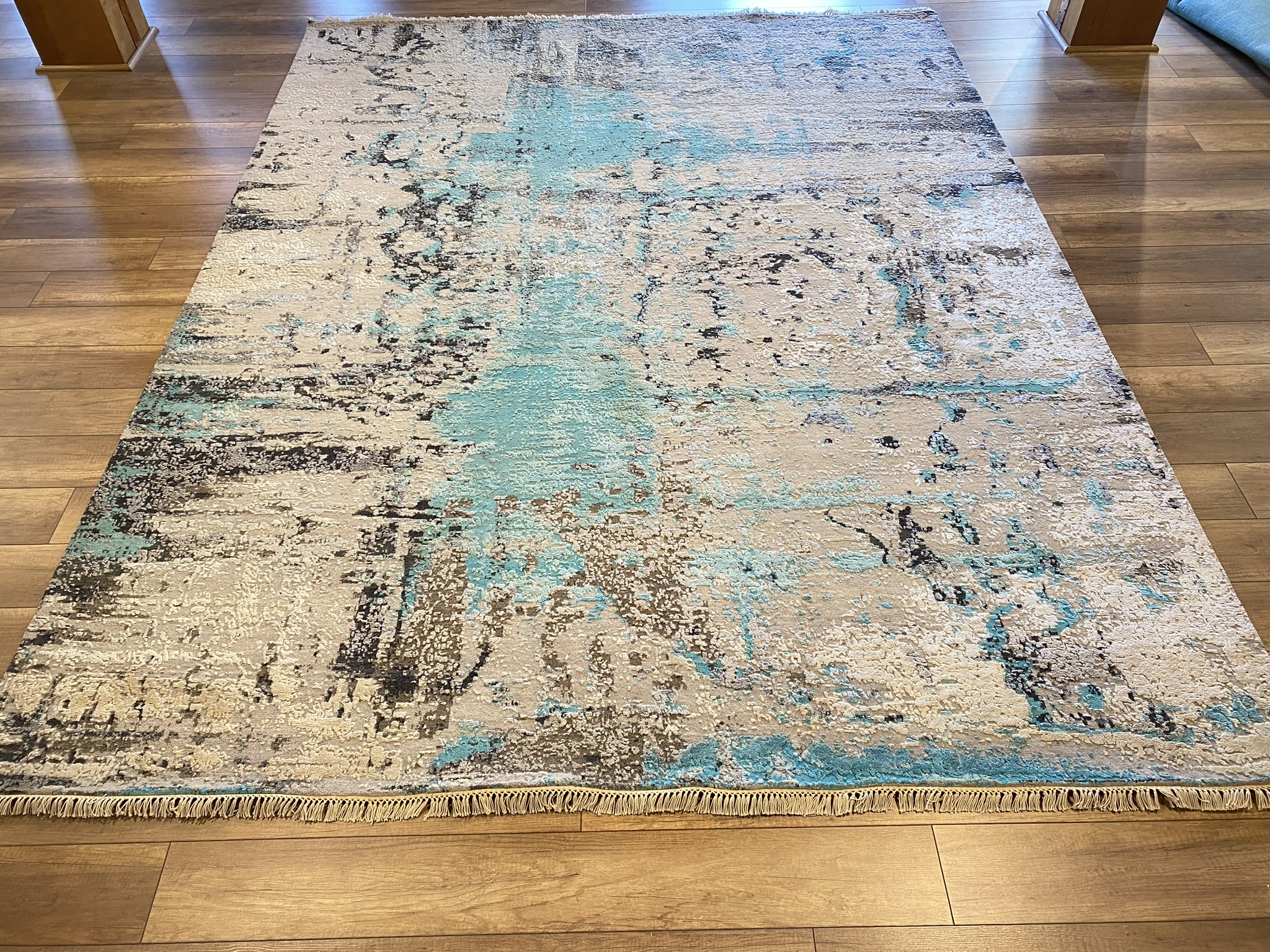 Azure Mist Artisanal Textural Area Rug