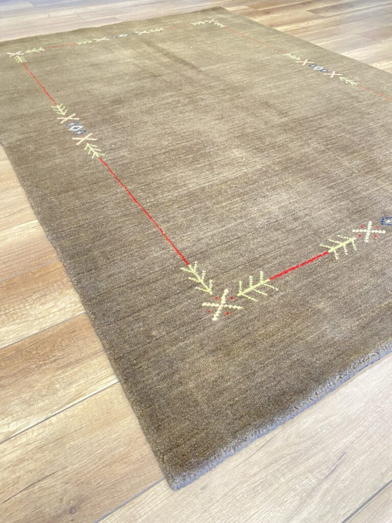 Nomadic Earth Tone Minimalist Wool Rug