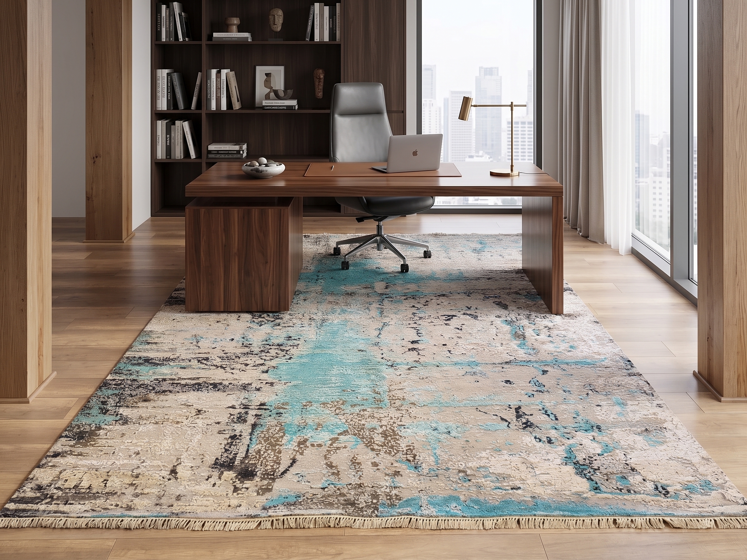 The Arisun Hand-Tufted Earth & Ember Minimalist Rug
