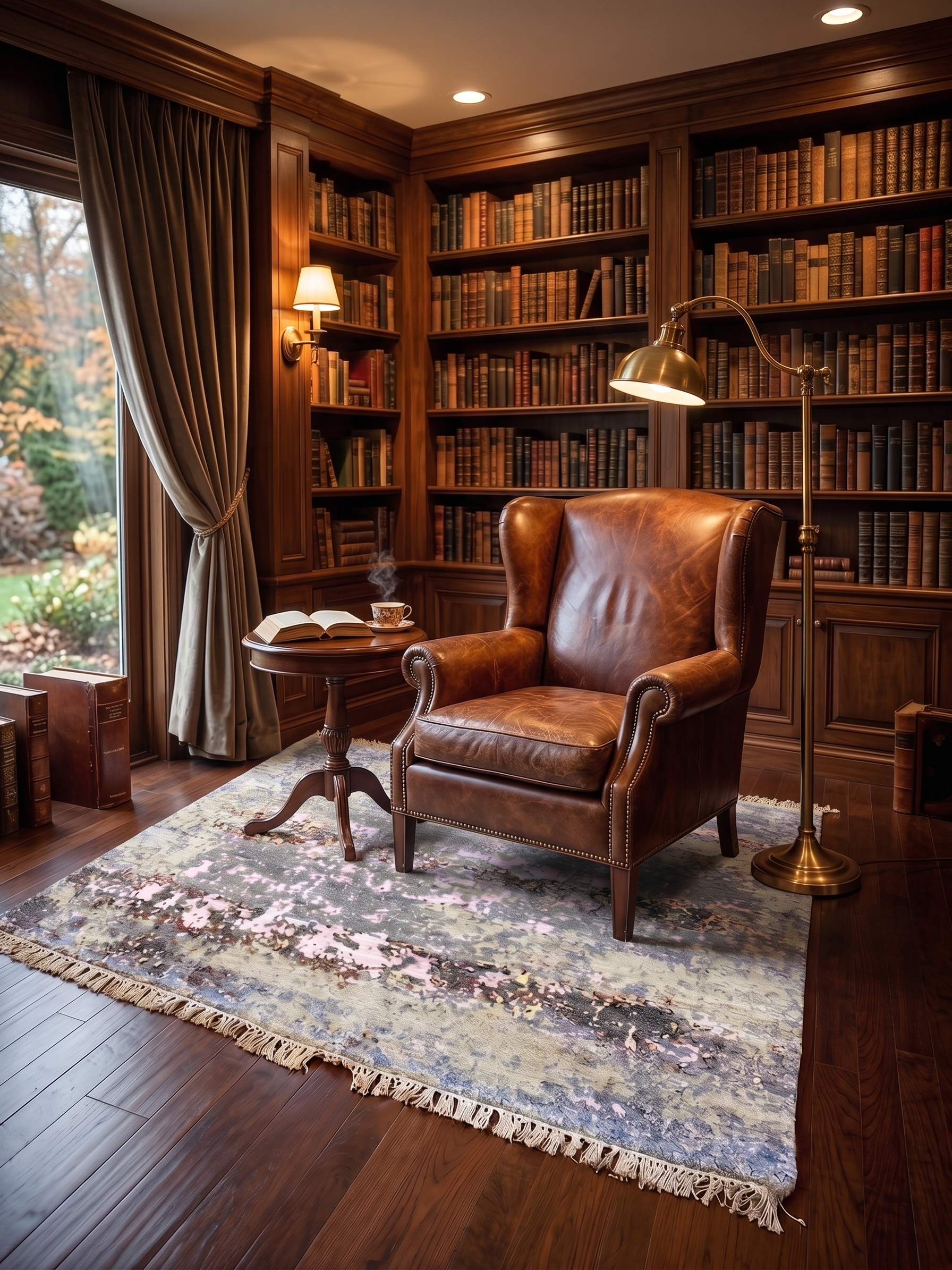 Celestial Horizon Hand-Knotted Abstract Silk-Blend Rug - Image 3