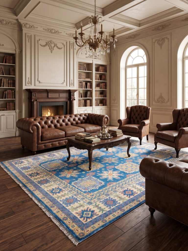 The Heritage Cobalt Star Medallion Rug Mockup