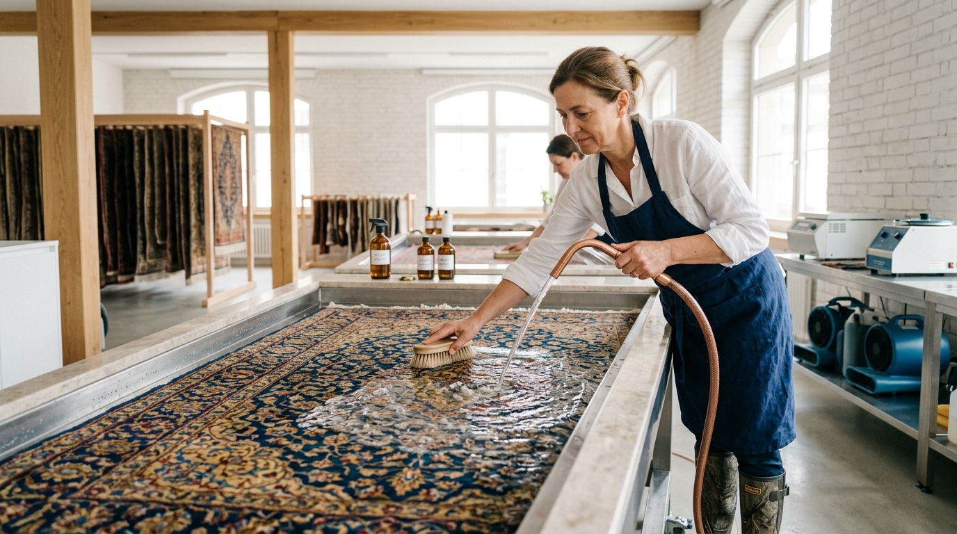 Luxury Silk Rug Hand Washing San Francisco