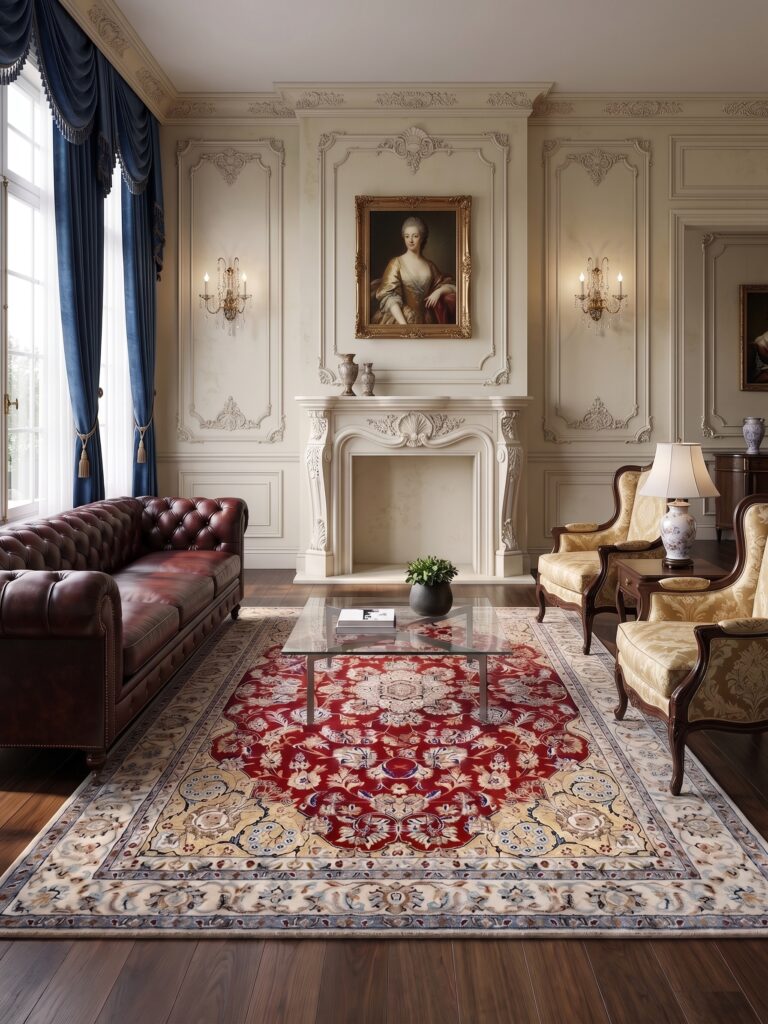 The Royal Isfahan Crimson & Ivory Heritage Area Rug Mockup