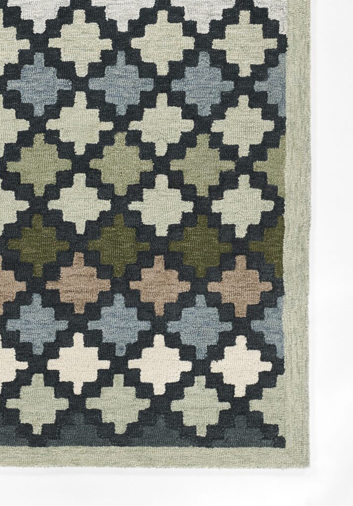 Erin Gates Abbott Diamond Trellis Blue Area Rug Mockup