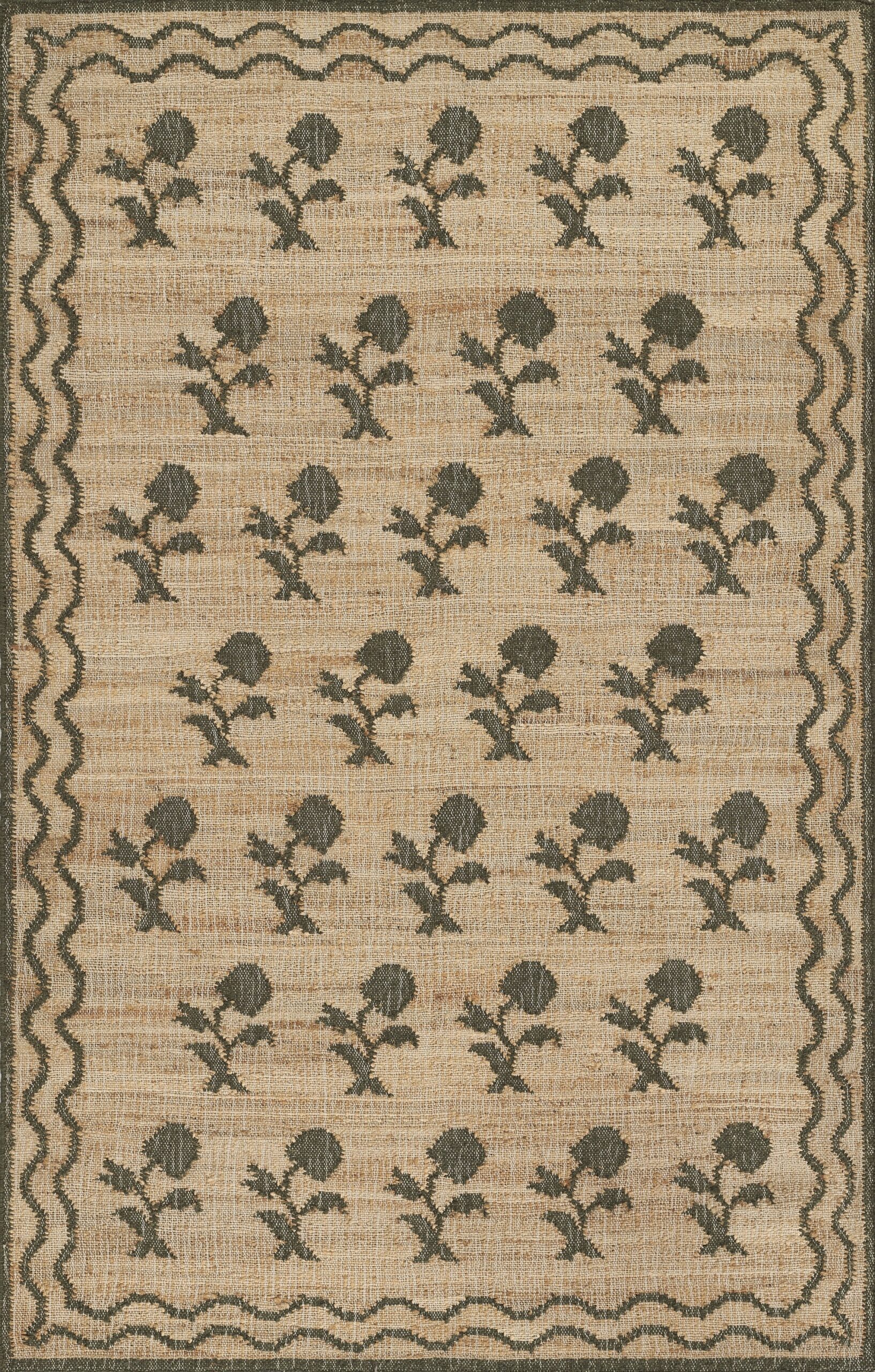 Erin Gates Orchard Leaning Flower Green Area Rug