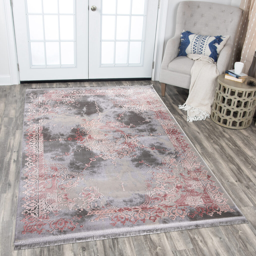 Pure Silk Nature Pink Rug – 9417A Mockup