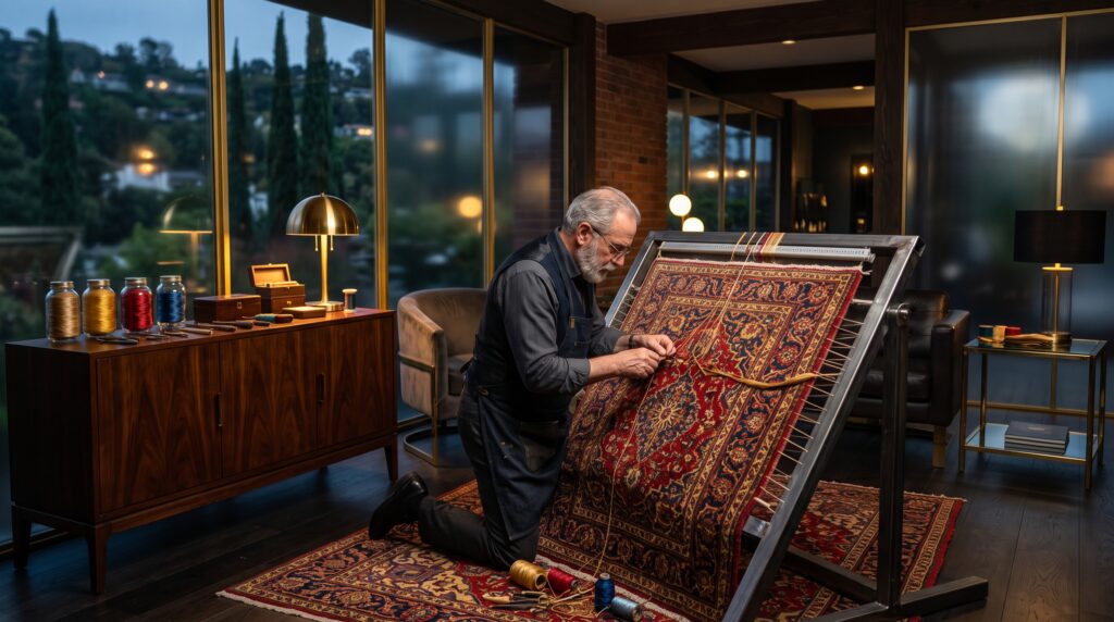 Edge Binding and Overcasting for Worn Rug Sides — Zoom Rugs repair and restoration guidance