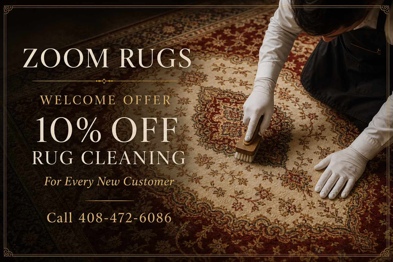 10% off rug cleaning for every new Zoom Rugs customer