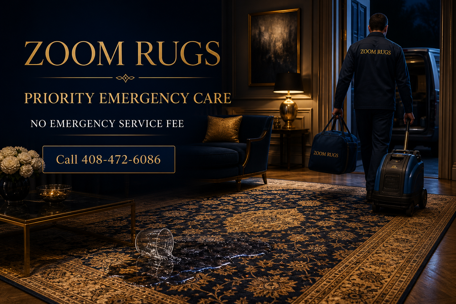 No emergency service fee from Zoom Rugs
