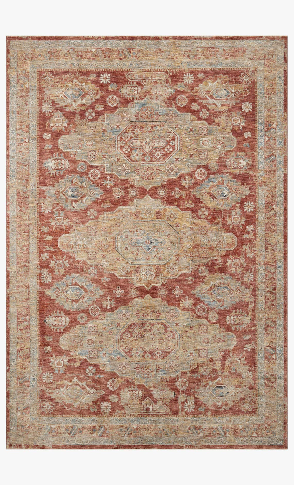 Loloi Gaia Gaa-02 Gold / Brick area rug