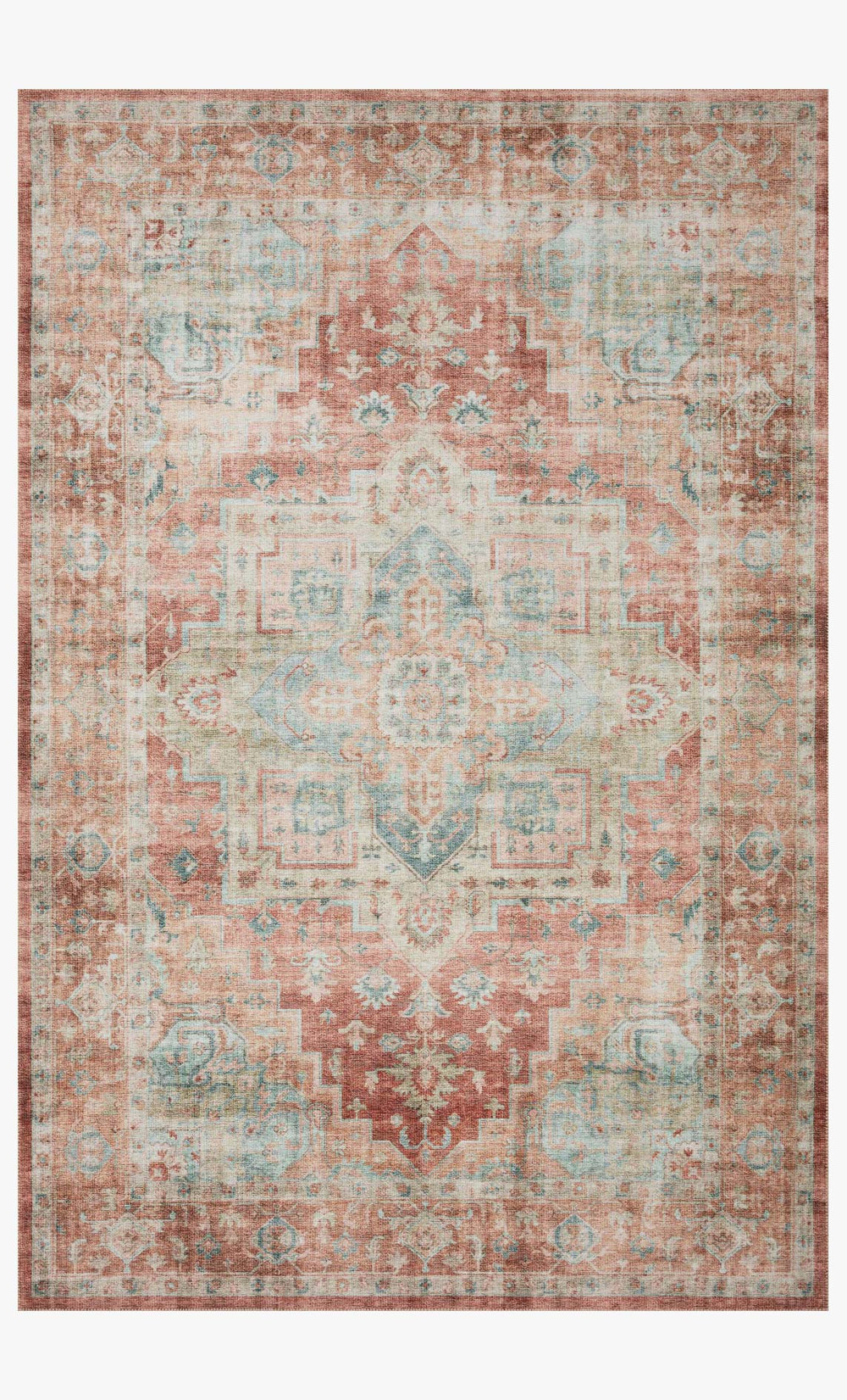 Loloi Heidi Hei-01 Terracotta / Aqua area rug