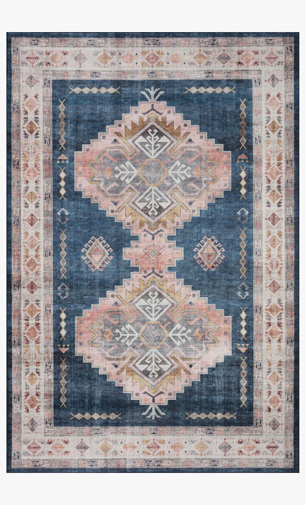Loloi Heidi Hei-03 Denim / Blush area rug