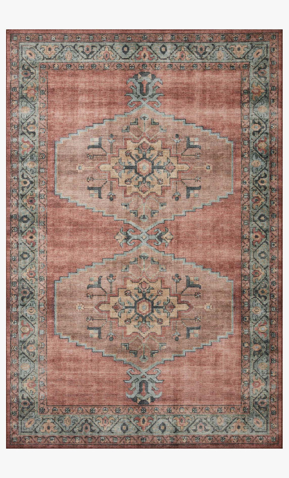 Loloi Heidi Hei-05 Spice / Aqua area rug