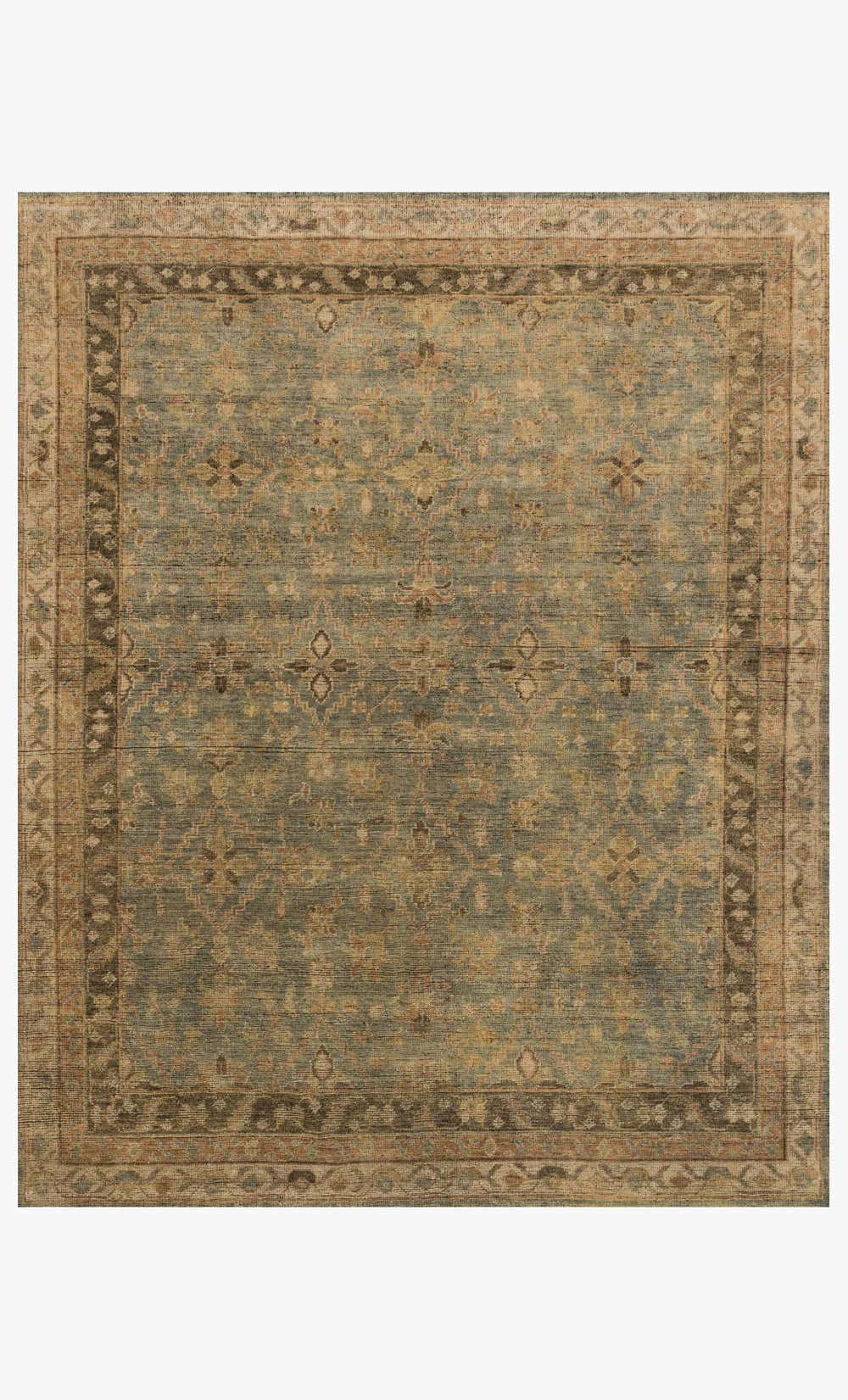 Loloi Heirloom Hq-04 Aqua / Terracotta area rug