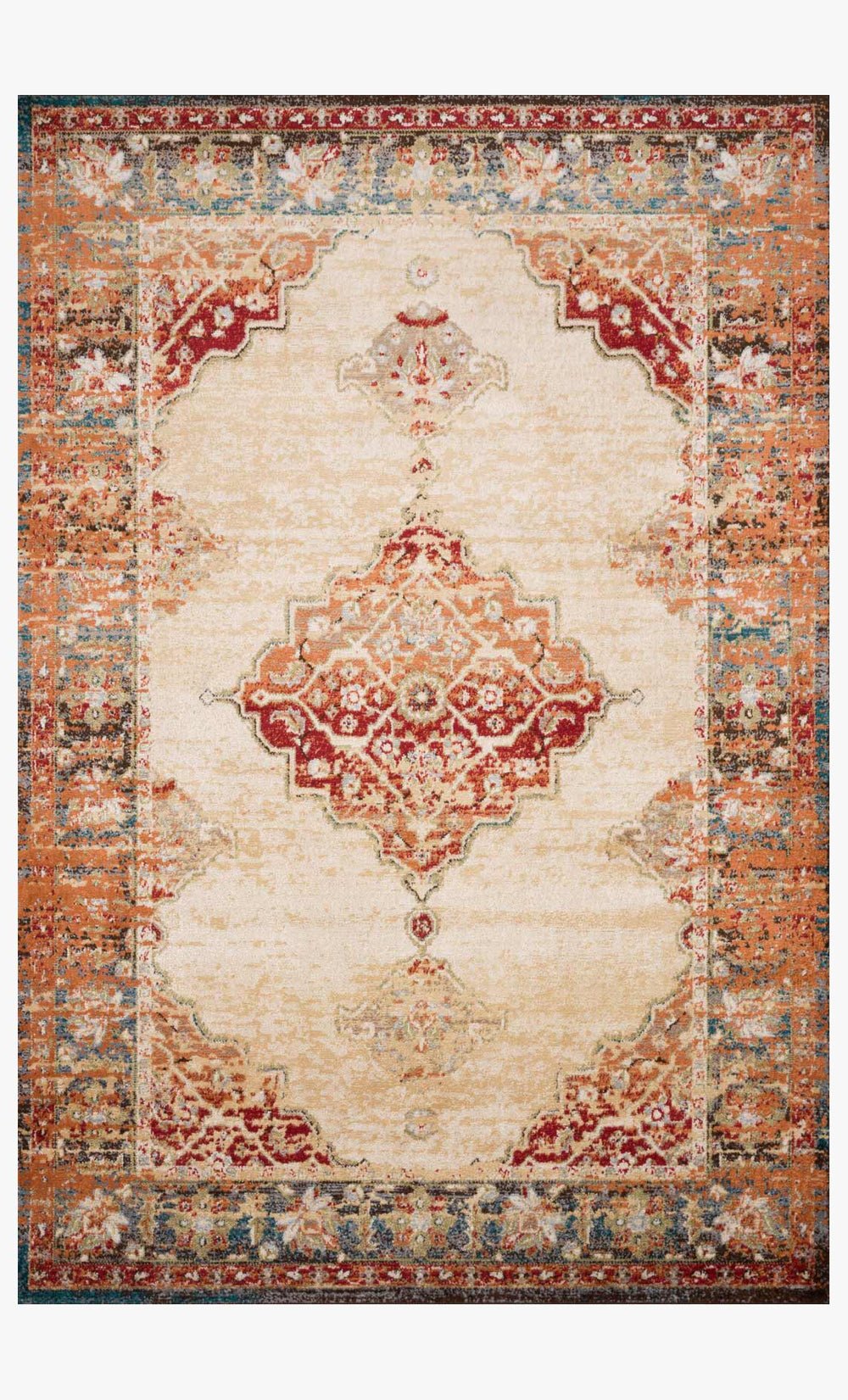 Loloi Isadora Isa-04 Ant. Ivory / Sunset area rug