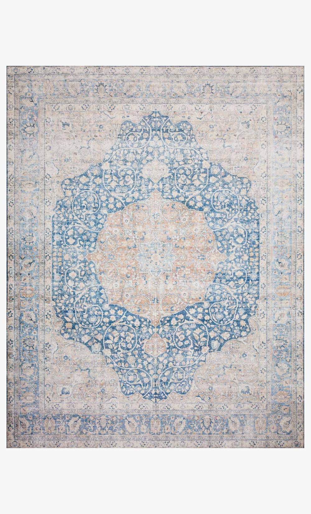 Loloi Layla Lay-07 Blue / Tangerine area rug
