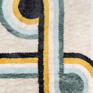 Novogratz Retro Bullseye Blue Area Rug