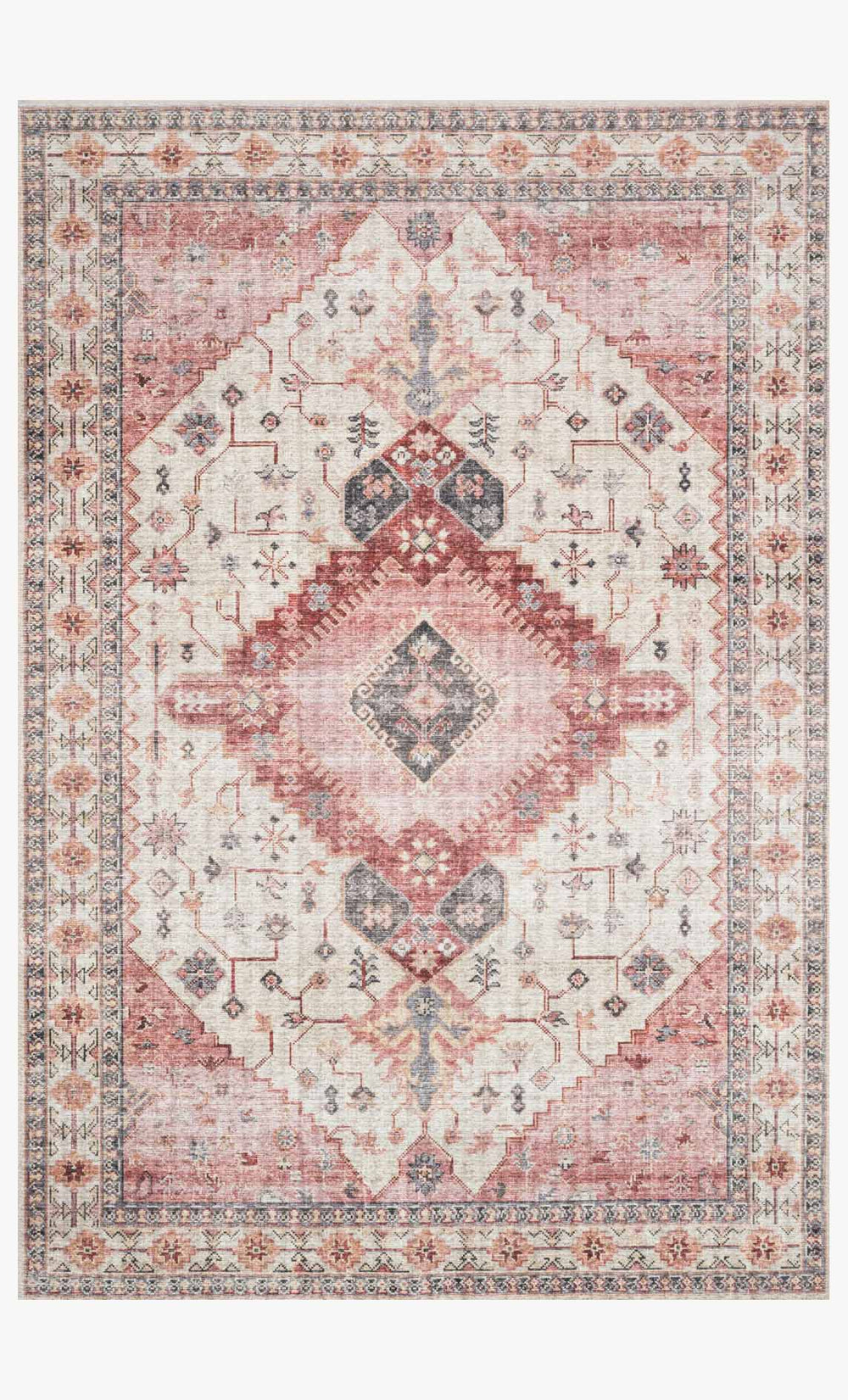 Loloi Skye Sky-02 Ivory / Berry area rug